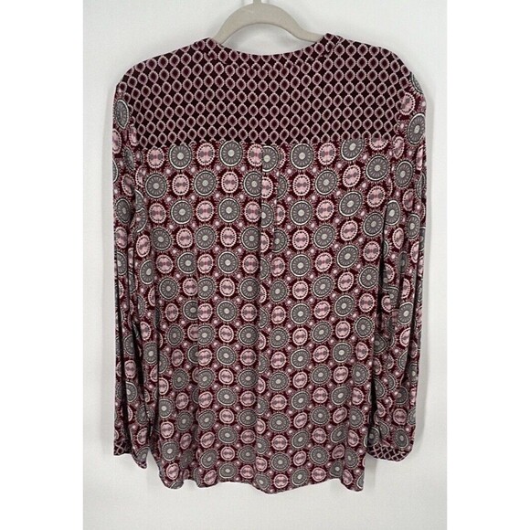 CATO PULLOVER BLOUSE V-NECK MULTICOLOR FLORAL LONG‎ SLEEVE WOMEN'S LARGE - Picture 2 of 7